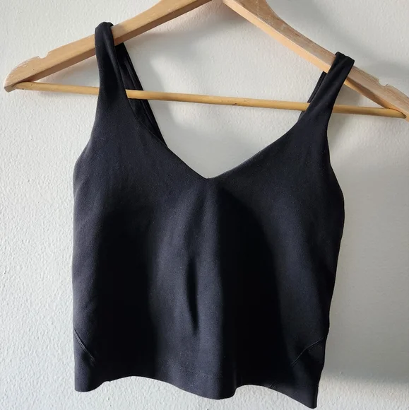 LULULEMON Women’s Align Tank Top Black Size: 2 Cropped Sports Bra No Pads - Picture 3 of 10